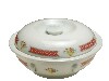 [ CASSEROLE, RED PLUM BLOSSOM,  8" ]